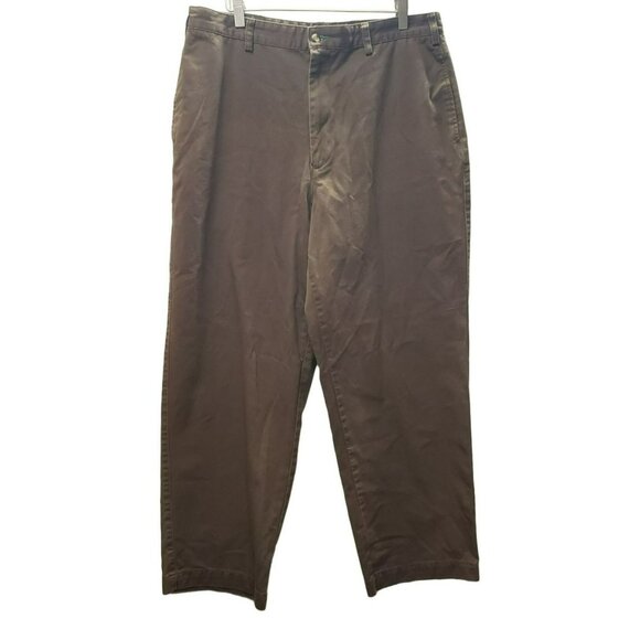 Vintage Tommy Hilfiger Chino Pants, Dark Brown, Size 36x30, Flat Front, 1999 - Picture 1 of 7